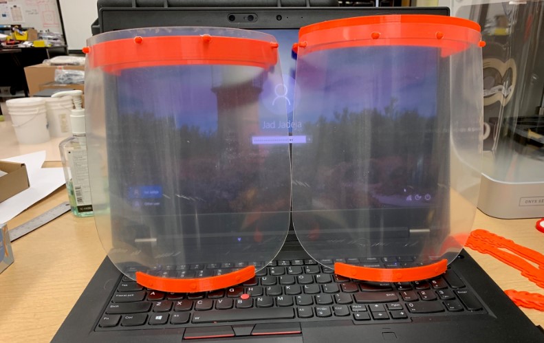 DSISD's tweet photo. Dripping Springs HS Engineering using 3-D printers to produce face shields to provide an extra layer of protection for healthcare workers/emergency responders. Teacher Jad Jadeja & students are reaching out to identify local organizations with a need. #iamDSISD #dshsdengineering https://t.co/8NBhDbG8no