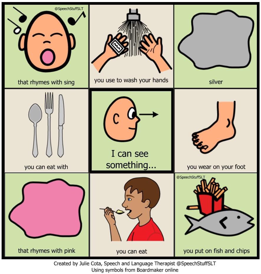 SpeechStuffSLT's tweet photo. At the request of one of our followers this game has the theme of initial /s/ sound. Either the clue begins with /s/ or the item you can see does!
Have fun and let us know how you get on! #findsomething #Icansee #speechandlanguage #speechsounds #fun #hunt #indoorhunt https://t.co/onnDaIVc4X