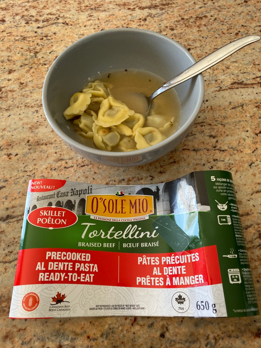 About -7 today, perfect for bowl of #oSoleMio braised @LoveCDNbeef tortellini soup!