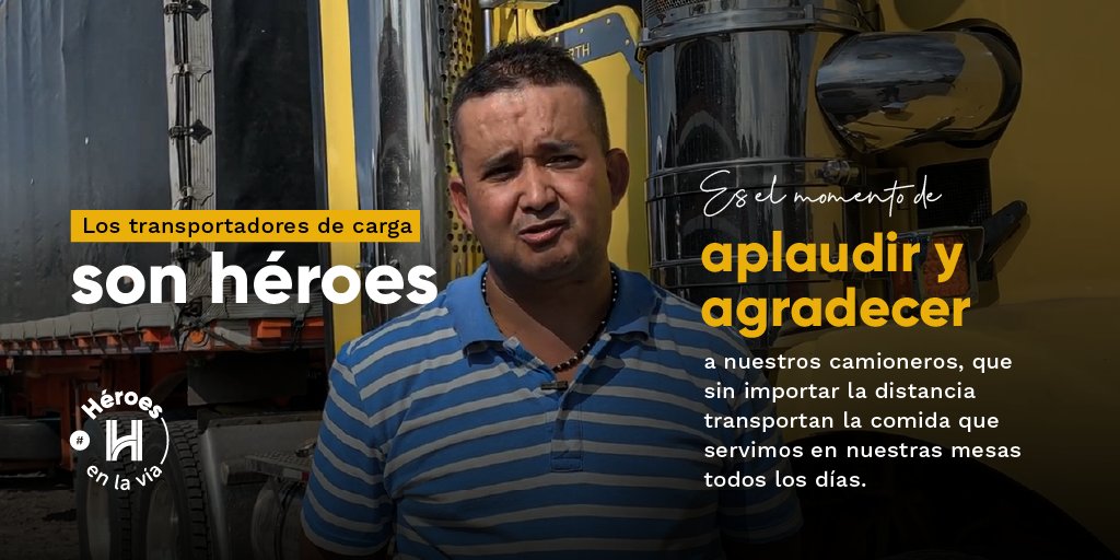 ANI_Colombia's tweet photo. 👏Celebra la importante labor de nuestros camioneros 🚚 con un mensaje de agradecimiento con la etiqueta #HéroesEnLaVía 🛣️. Ellos son los valientes que brindan tranquilidad y esperanza a todos los colombianos 🇨🇴. ¡Es el momento de aplaudir y agradecer! https://t.co/nfZkdojQiC