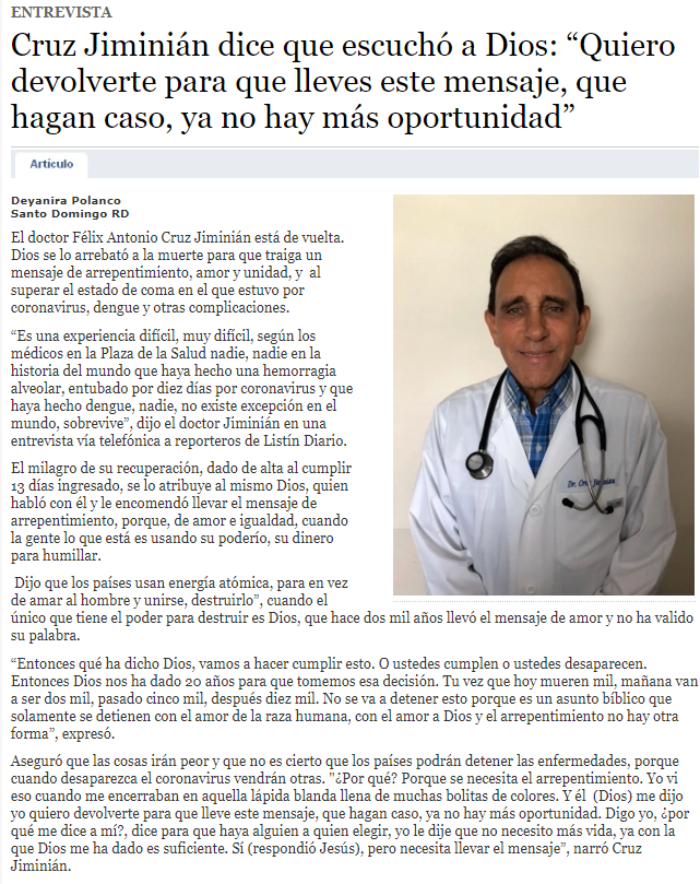 nelsonvtd's tweet photo. Gracias Dios por devolvernos al Dr. Cruz Jiminian..  de lo otro.. mejor no opino.. https://t.co/Jls4NWQ7MQ