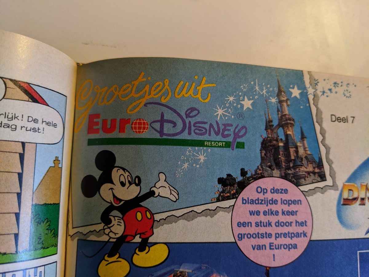 Arvid's tweet photo. Met dank aan @KumaixKamei een tripje gemaakt door een serie bestaande uit 29 delen in de @DonaldDuckNL, waarin we een reis maken door EuroDisney (nu bekend als @DisneylandNL): Groetjes uit EuroDisney deel 1, 2, en 3 #DLP #DisneylandParis ook voor jullie @d_log https://t.co/7aVfACSSau