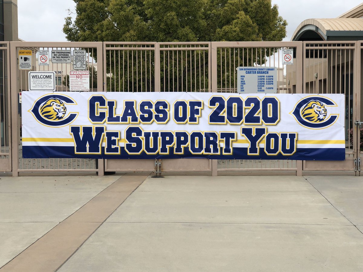 ganderson59's tweet photo. Class of 2020, we may not see you in person everyday, but we are always thinking of our Seniors! YOU ROCK! #LionPride #WeAreCarter https://t.co/0pg9PfSmeH