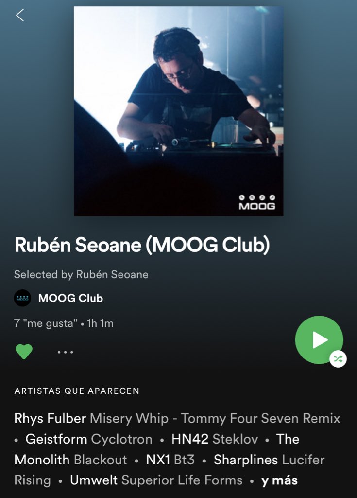 👽 <a href="/RubenSeoane82/">Ruben Seoane</a> ya tiene playlist en <a href="/Spotify/">Spotify</a> by @MOOGbarcelona 🙌🏼🙌🏼🙌🏼🚀

open.spotify.com/playlist/0S6Sn…
