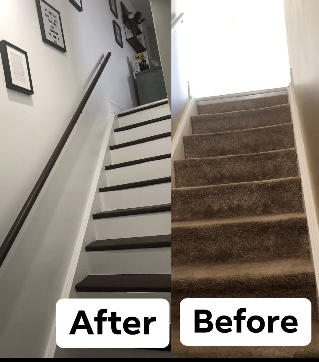 MmePemberton's tweet photo. Finally completed our stair Reno! It has been a labour of love from ripping up the old smelly carpet, sanding, scraping, cutting, sealing and painting! So pleased with the result! #lighterandbrighter #quarentineprojects #HomeRenos #FindthePositives https://t.co/pjTWKSDV4w