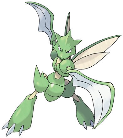 Next is Scyther. An extremely cool bug. Its blades could cut a tree in half which is very cool. This bug exudes green and coolness. It can also fly which makes it even cooler. Did I mention it was cool? Its cooler than you or I. What a great and cool bug.