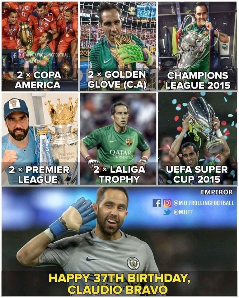 Happy Birthday To One Of The Most Underrated Goalkeeper, Claudio Bravo!   