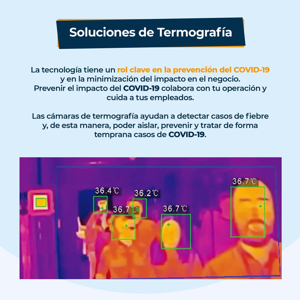 Emetech's tweet photo. 🔹Soluciones de TERMOGRAFÍA 🔹
El ROL CLAVE de la #Tecnología en la prevención del COVID-19.

#EmetechSA #Termografia https://t.co/hfS9BFjlLj