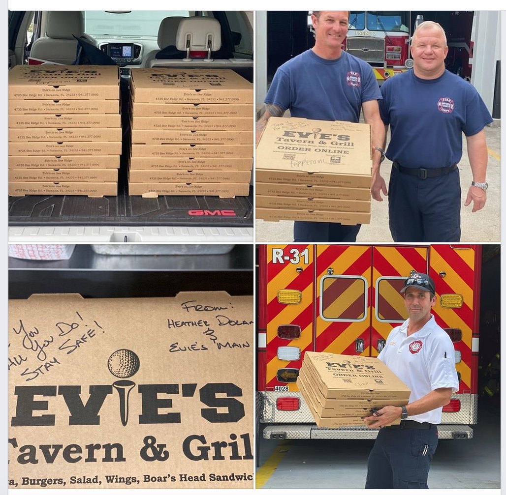 Thankful for our community, and the first responders who keep us safe! We delivered 16 pizzas to various firehouses in the area today. Partnering with Heather Dolan and friends