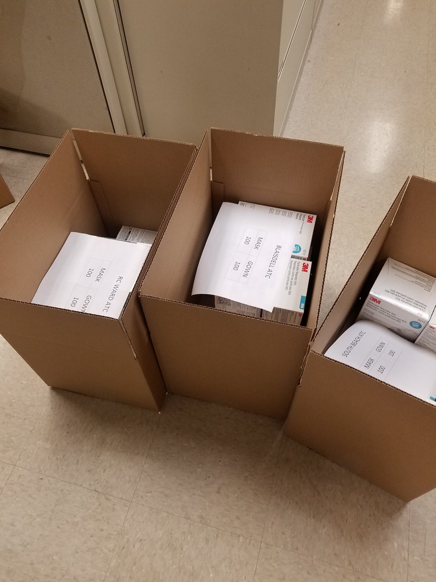 NYSOASAS's tweet photo. Our team in Albany packed and shipped vital protective equipment like gowns and masks to 12 OASAS Addiction Treatment Centers to help protect those in ATCs as they fight two crises—the #COVID19 pandemic and the opioid epidemic. #NYTough 💪#CombatAddiction https://t.co/PFyGKDTL1H