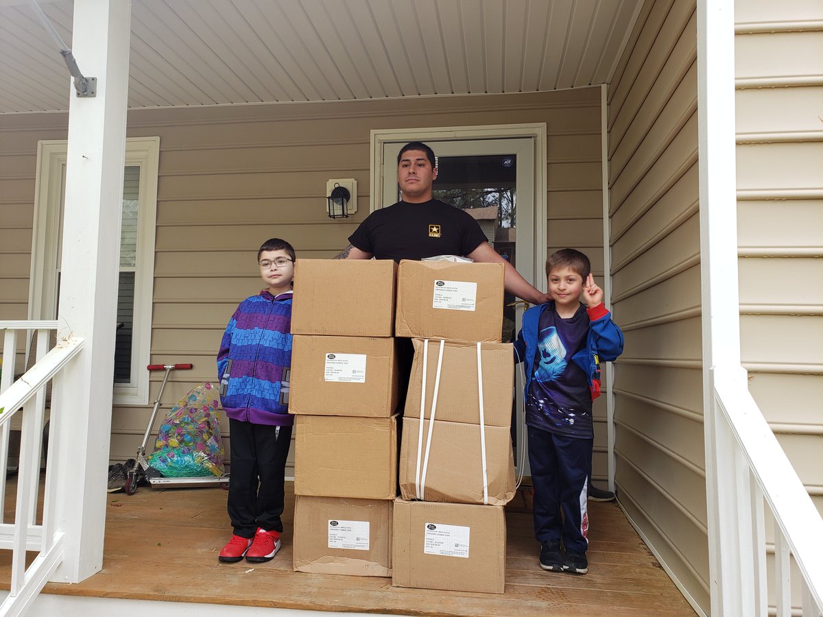 We want to send a special thanks to Staff Sergeant and Army Recruiter Victor Santiago and Wife Jessica. The Santiago family donated 180 sets of PPE to Hanover Fire/EMS as well as the Sheriffs Office. Pictured are Staff Sergeant Santiago and sons Antonio and Francisco. #COVID19