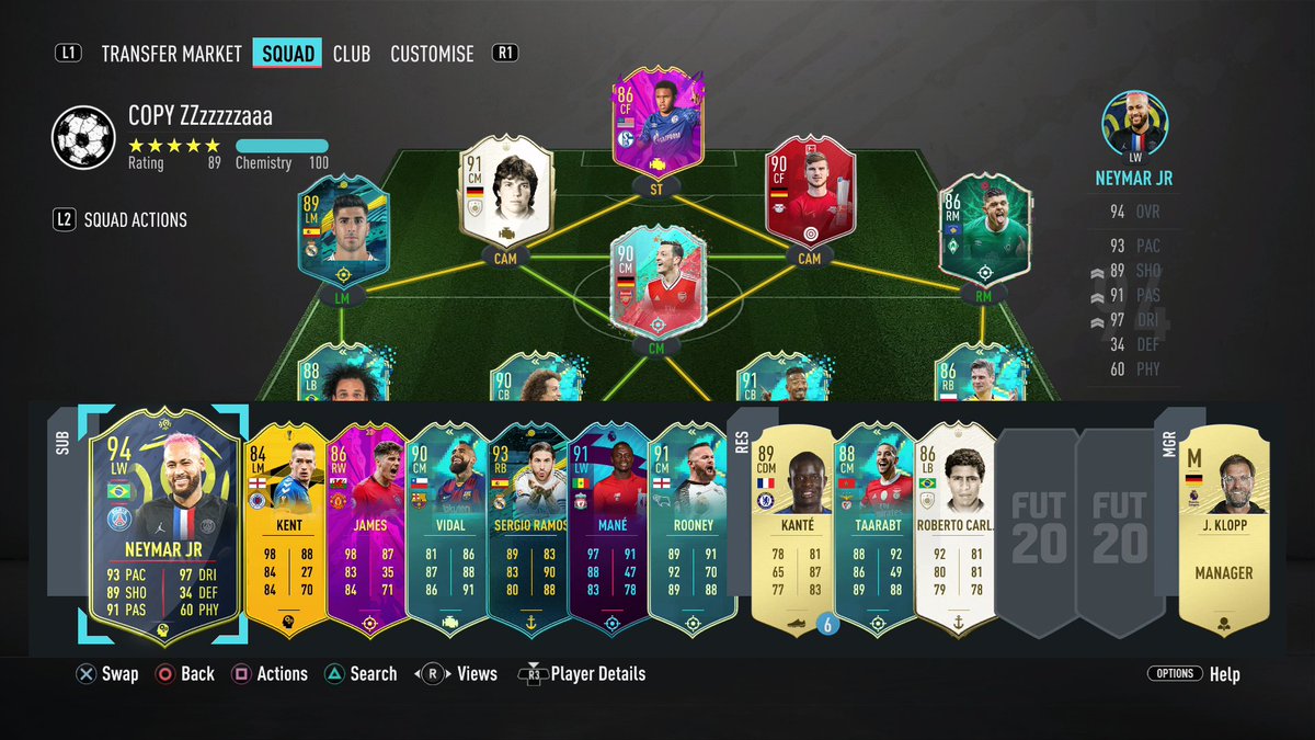 Lads... i've entered a stage of pure boredom. Send me your  #FIFA20 squads! Custom Tactics, IG Formation, Main Player instructions etcMight just use a few! HD quality screen size pics if possible?Could always send them to marshall89yt on PS! e.g. Here's mine atm: