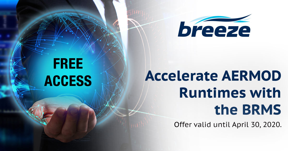 BREEZESoftware's tweet photo. Looking for a way to quickly process your AERMOD model runs without tying up your computer? We’re offering free access to the BRMS if your model run has less than 100 sources and less than 50,000 receptors. Contact us today to claim this offer! 
https://t.co/9b6xwfd7cu https://t.co/FAh2A1yuC5