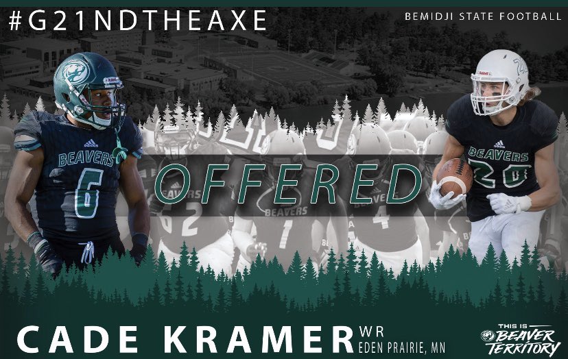 Cade Kramer (@cadekramer12) on Twitter photo Excited to say I have received an offer from Bemidji State!! <a href="/CoachBisch/">Jamison "Juice" Bisch</a> <a href="/CoachHeinBSU/">Jordan Hein</a> Excited to say I have received an offer from Bemidji State!! <a href="/CoachBisch/">Jamison "Juice" Bisch</a> <a href="/CoachHeinBSU/">Jordan Hein</a>