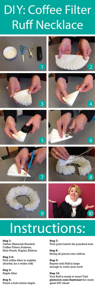 If you feel the burning desire to bring this fashion statement back, here's a quick & easy guide to make your own, using coffee filters & few handy  #homeoffice items! You can thank us later.  #MuseumFromHome