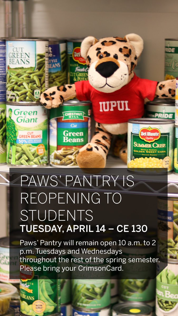iupuiPAWS's tweet photo. It took some time to figure things out but Paws’ Pantry is open for business!
🍅🍊🍋Tuesday and Wednesdays 10am-2pm🥬🍇 https://t.co/fep01ExHTK
