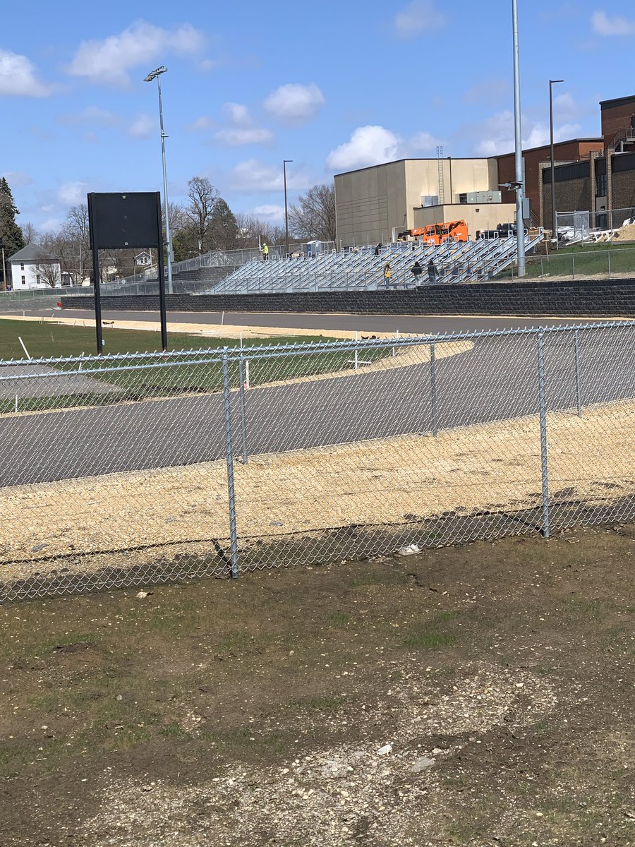 Exciting news, the bleachers started going in today! <a href="/ttwnsnd/">Todd Townsend</a> and his crew are making fast progress!