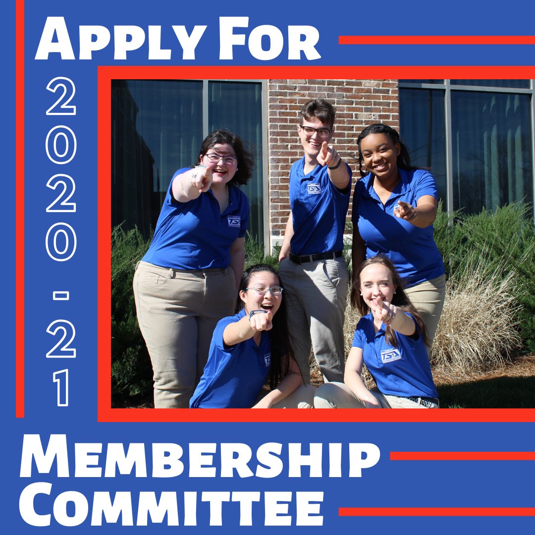 TennesseeTSA's tweet photo. Do you want to make an impact on TNTSA? Apply for the 2020-2021 Membership Committee. Members work with the executive council to aid TNTSA and grow personal leadership skills. Apply on https://t.co/zuoTeij7RL or the link in bio. Applications are due April 30th. 
#tntsa #TSANow https://t.co/FgBgVDl27q