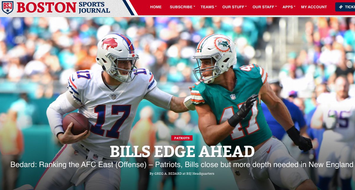 Greg A Bedard On Twitter Ranking The Afc East Offense Patriots Bills Close But More Depth Needed In New England Https T Co Ank8boc1xu
