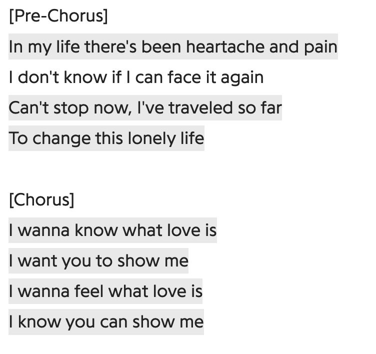 Foreigner's I Want to Know What Love Is should've been titled Before I Pursue Anyone I'm Gonna First Do a Year or Two of Therapy to Figure Out What My Needs Really Are and What I Bring to the Table in a Healthy Relationship