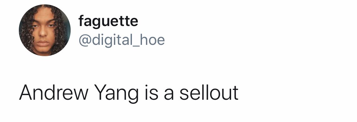 BlakeIFox's tweet photo. For months, Bernie supporters have flooded Andrew Yang’s mentions and accused him of being “a sellout” for endorsing Joe Biden.

Today, Bernie Sanders endorsed Joe Biden. Will they start accusing him of being a sellout? Probably not. 

#YangGang https://t.co/KWhWqjEi1b