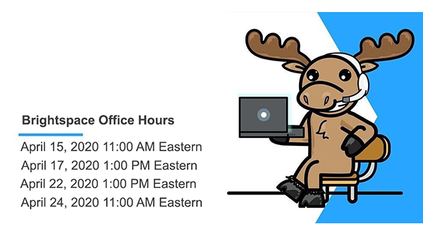BrightspaceHelp's tweet photo. Are you new to #Brightspace and looking for a chance to ask questions? We hope you'll register for one of our #OfficeHours. Learn more about #navigation #courseSetup creating #assessments, the #gradebook and more! Register here https://t.co/f96ISxuy53 https://t.co/pDjaUMyIcg