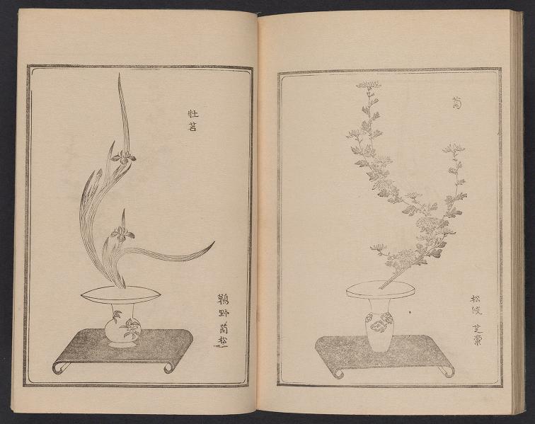 Looking to get into flower arranging with your downtime? Try the 1818 Enshū-ryū kaku, by Shibata Sōseki:  https://library.si.edu/digital-library/book/enshuyryuykakuv1shib
