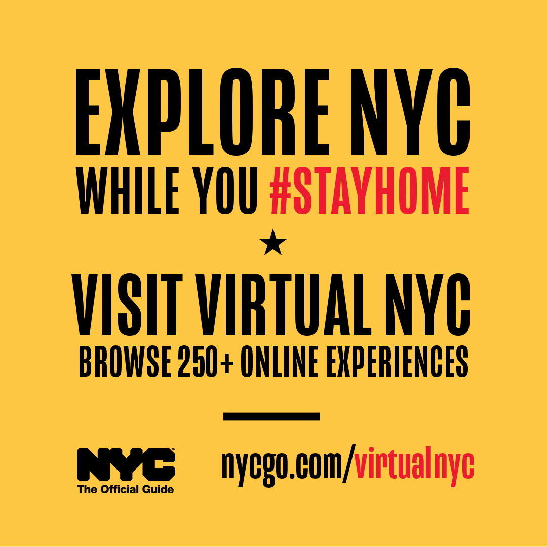 Experience the best of New York City from home! Explore museums, attractions, virtual tours, Broadway, film, nightlife, and family-friendly options including crafts and online learning. ow.ly/FNXS50zcU9J #stayhome #visitorfun #MuseumsfromHome