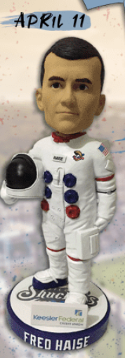 MiLB  #WhatWouldHaveBeenNight: Saturday, April 11 @BiloxiShuckers gave away bobbleheads of Biloxi native & Apollo 13 Lunar Module pilot Fred Haise @Pelicanbaseball staged Spring Break Night, complete w/ post-game foam party @daytonatortugas Free Richard Simmons Night!