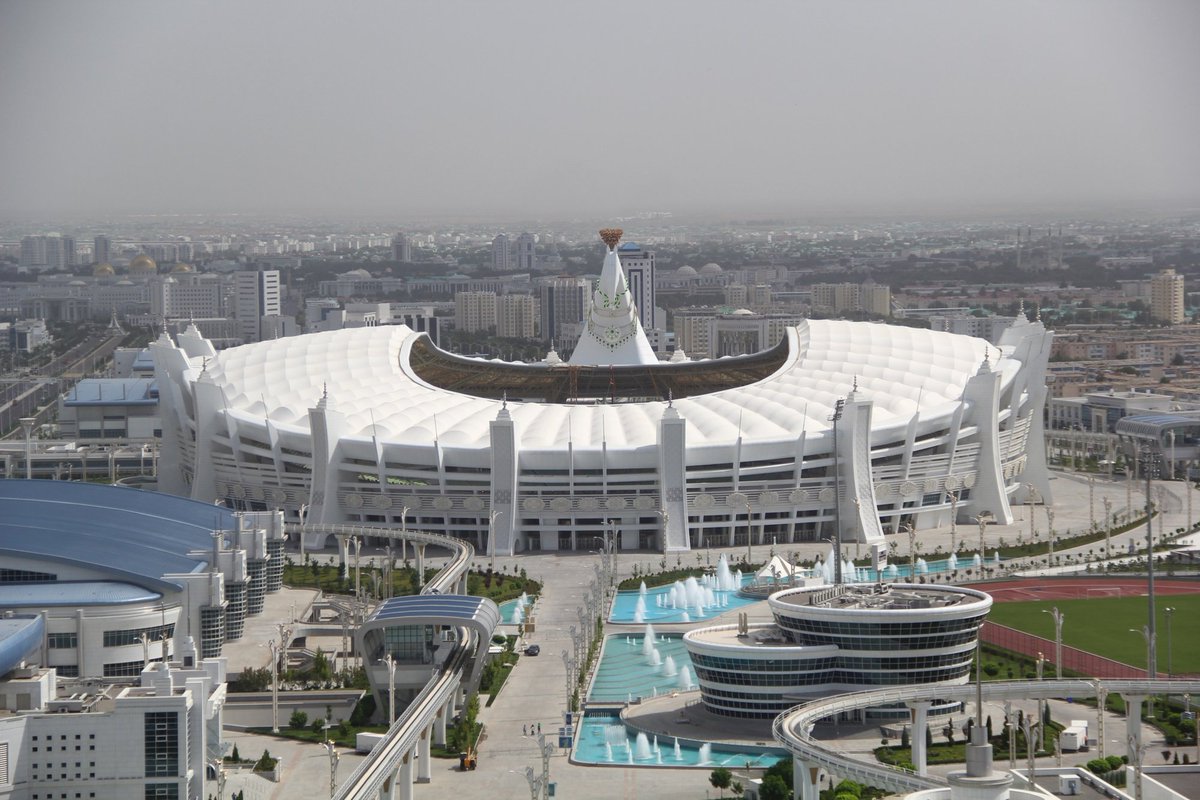 Olímpico de Asjabad Turkemenistán.Club: selección de Turkmenistán y FC Aşgabat.Capacidad: 60.000Inaugurado: 2003