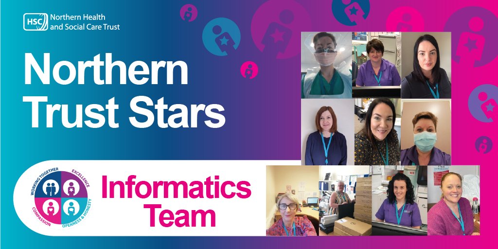 NHSCTrust's tweet photo. A MASSIVE shout out to Patricia, Karen, Danielle, Melanie, Janeen, Joanne, Fiona, Geraldine, Jenny, Mary, Emma, Jenny and Kaeley! A constellation of stars from Informatics, all redeployed to help with the effort for COVID-19.

Well done each one of you!✨ https://t.co/CGNprxhsCa