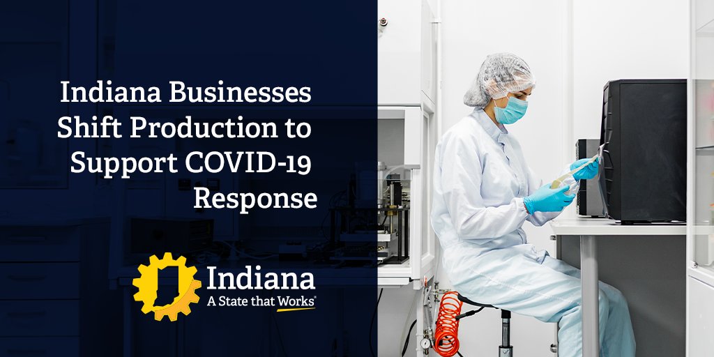 Businesses across the state are answering the call to support the COVID-19 response effort. IN’s manufacturers are leveraging their resources, supply chains & workers to produce PPE for health care providers. The IEDC has secured commitments for +2.6 million pieces of PPE.