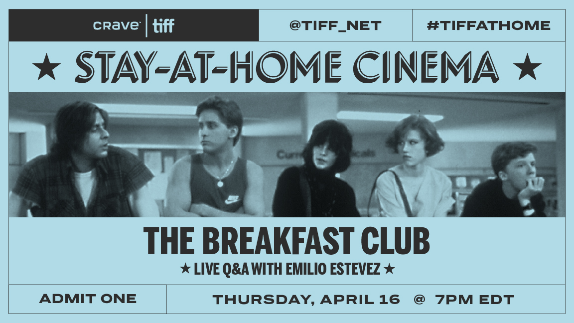 This Thursday, we’re throwing it back to THE BREAKFAST CLUB. Emilio Estevez rings into Instagram Live with  @cameron_tiff to chat about the bona fide ‘80s classic.  #TIFFAtHome