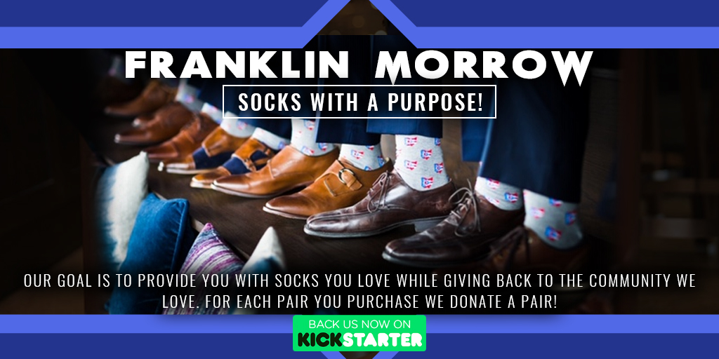 Franklin Morrow: Socks with a purpose!  kck.st/3aOMMzi #kickstarter #crowdfunding  #crowdfund #Fashion #wearable #socks #socksmodel  #cutesocks #socksforsale #coloursocks #sockslove  #luxurysocks #sockswear #socksdesign #qualitysocks  #socksfashion