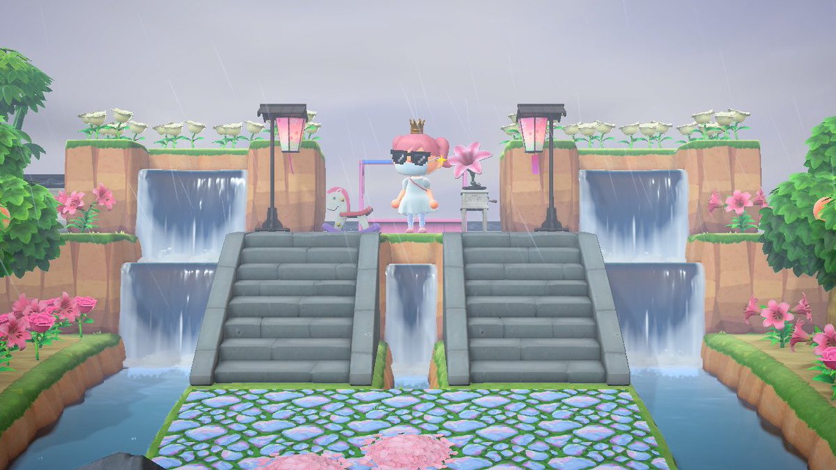 spent a good couple of days remodeling my island entrance... still a wip but I’m liking the progress made so far! #acnh