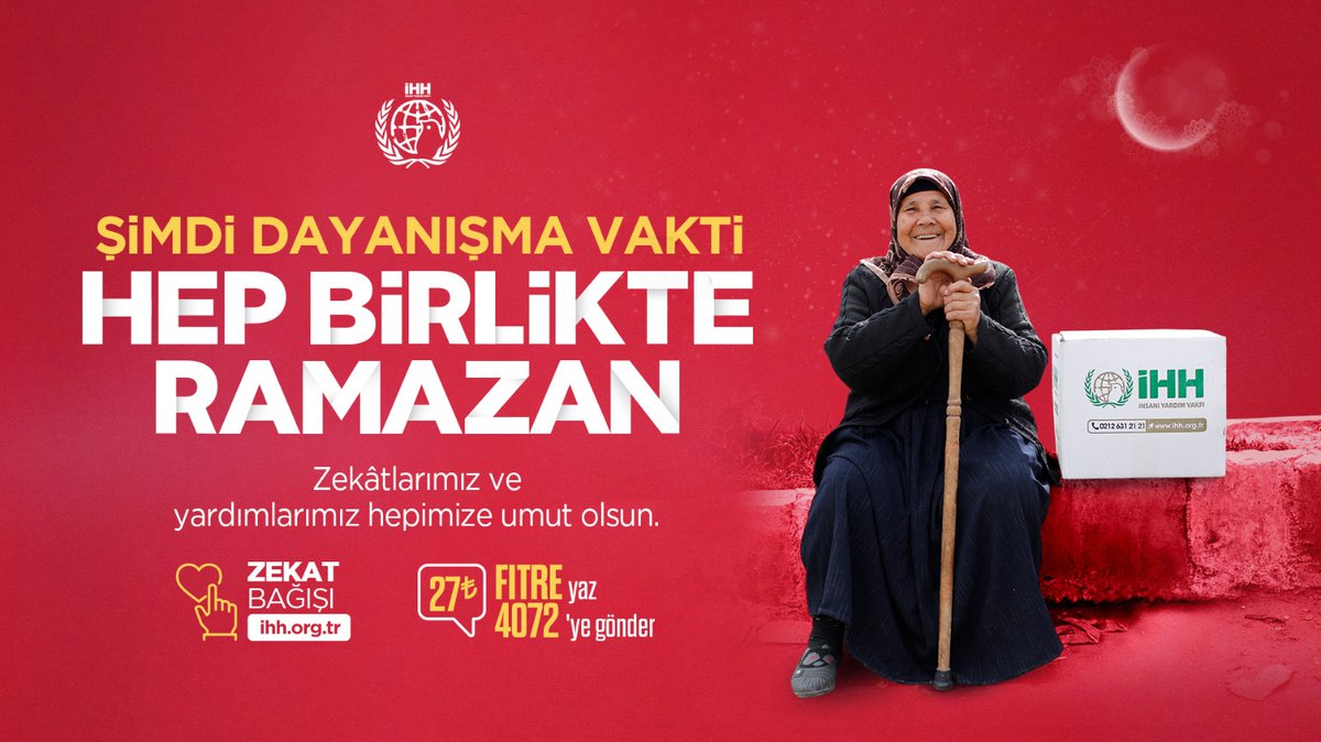 🌙 Mübarek Ramazan ayı yaklaştı. Bu Ramazan ayında #ŞimdiDayanışmaVakti diyerek tüm gücümüzle başta Türkiye olmak üzere kriz bölgelerindeki ihtiyaç sahiplerine ulaşmak için yola çıkıyoruz.
#HepBirlikteRamazan