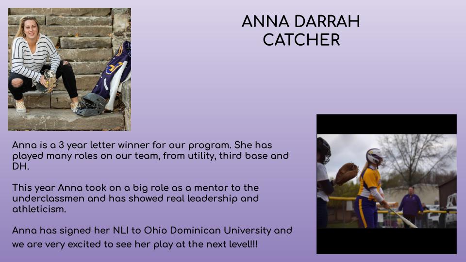 Senior Showcase!!! 
We are very proud of our seniors!!! Still excited to see Anna play at the next level!!