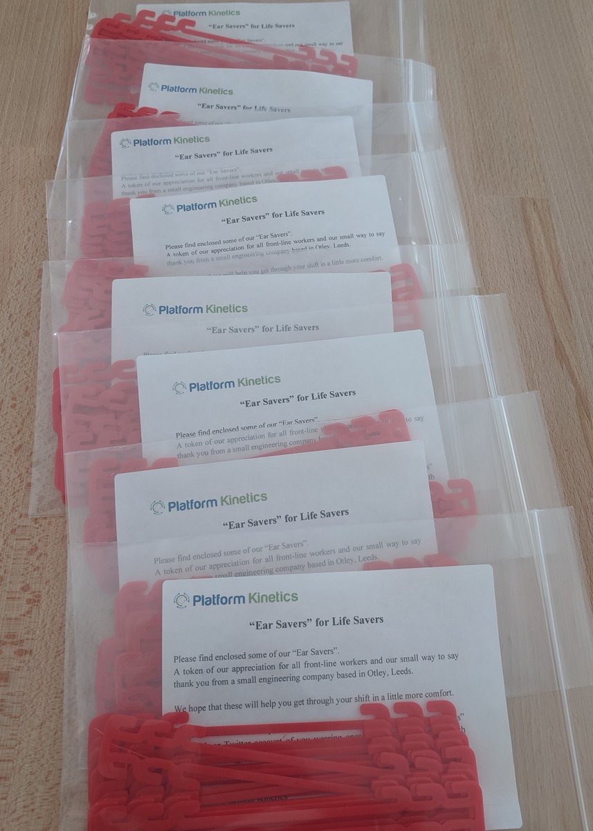 platformkinetic's tweet photo. This Easter Weekend we have been manufacturing FREE "Ear Savers" for Life Savers. Tag a front-line worker who might benefit from these and we will send them a pack. https://t.co/3iQKtEU5T2