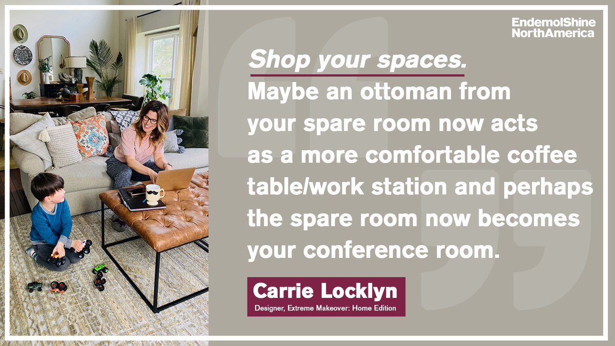 Are you struggling with your work-from-home setup? Designer <a href="/CarrieLocklyn/">Carrie Locklyn</a> from <a href="/extremehome/">Extreme Makeover: Home Edition</a> shares one of her tips for working with what you've got!