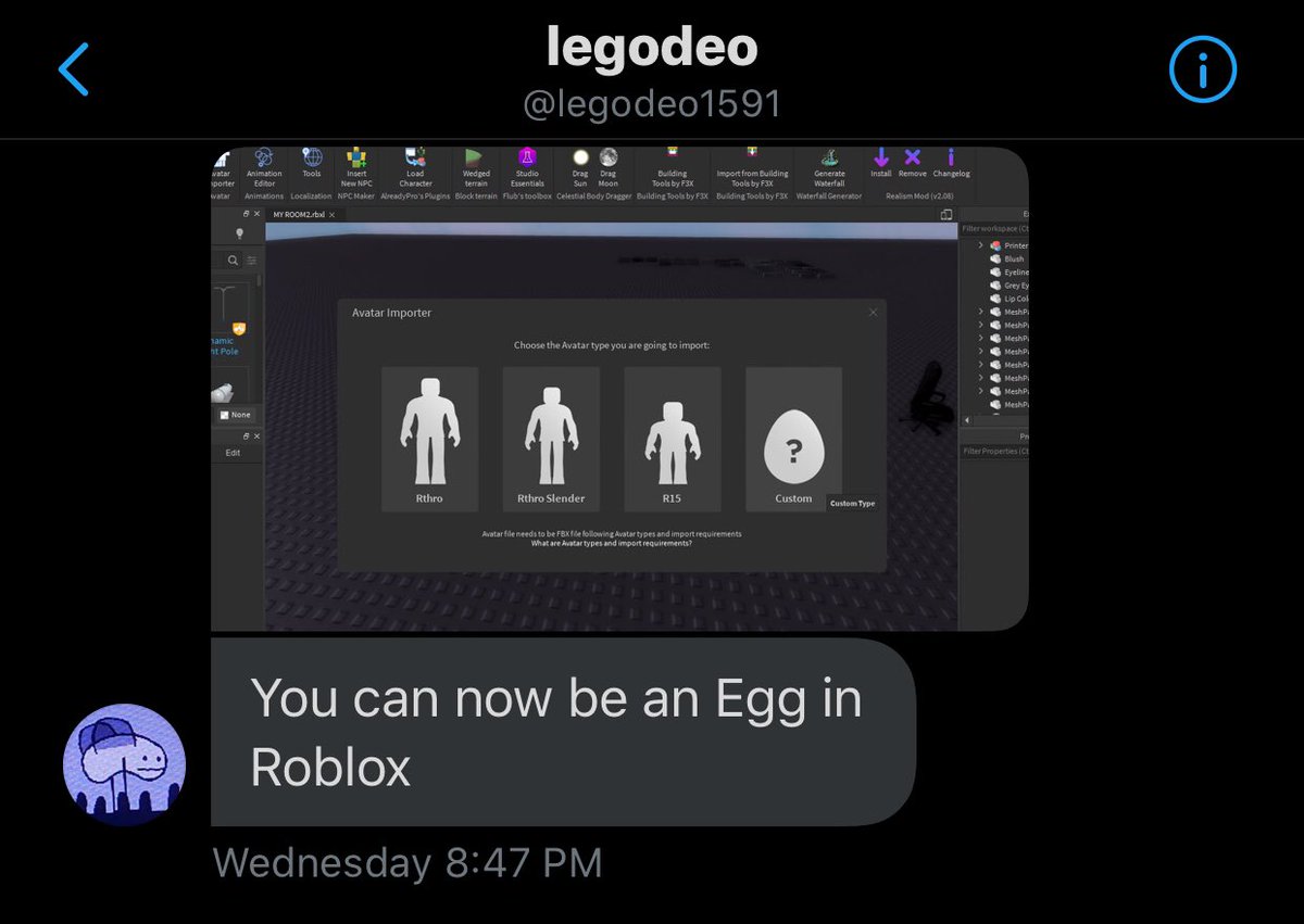 News Roblox On Twitter Roblox Made A New Avatar Type That Is An Egg You Can Now Be An Egg In Roblox - roblox avatar animation maker