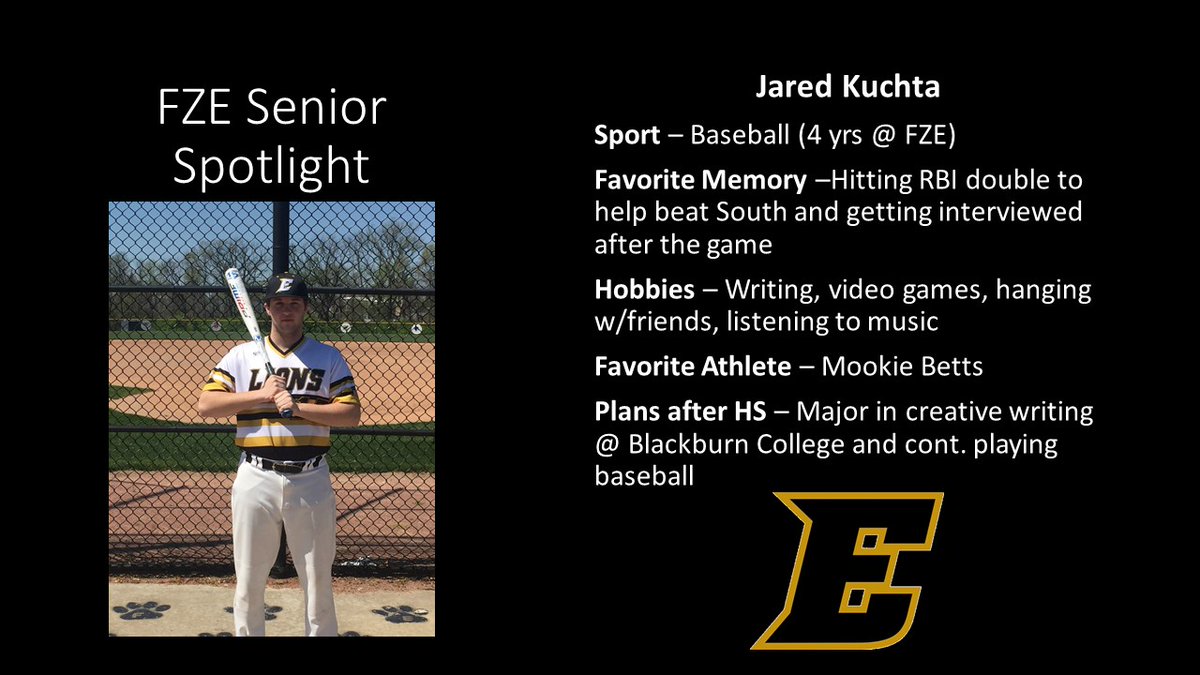 fzeactivities's tweet photo. Senior Spotlight - Jared Kuchta! https://t.co/NfCCF28WpV