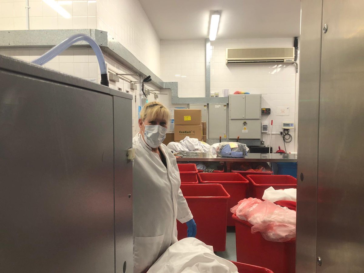 Colleagues work around the clock to keep our Trust going. And the laundry team are no exception. Here is <a href="/JaneBrailsford1/">Jane Brailsford</a> our amazing Laundry Manager ensuring the machines are on and ready for the team that will be arriving at 0400am 😱😱 #Thankyou #WeAreSMT <a href="/St_Monica_Trust/">St Monica Trust</a>