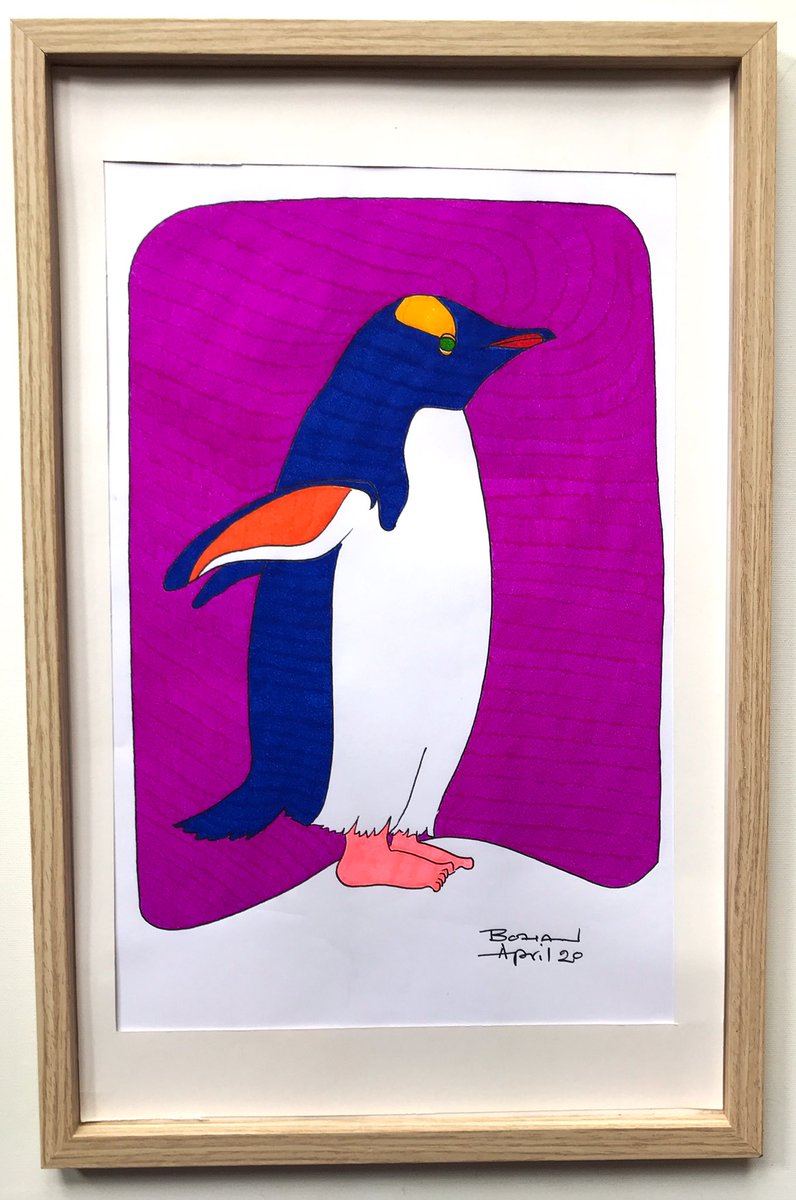 Instructions for IRL, UK & Europe1. Identify the works you want from my Etsy shop:  http://etsy.com/ie/shop/robbohan…2. Msg me with their names or screenshots3. I create a unique listing for you on Etsy4. You double check it & buy it5. I confirm & shipThe Determined Penguin (2020)