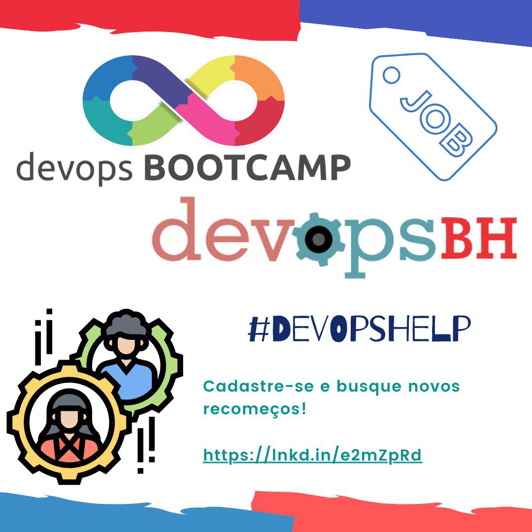 bootcamp_devops's tweet image. Continuamos com nossa ação afim de ajudar aos profissionais de #DevOps, #Cloud e #Devs por conta deste cenário tão difícil.
#DevOpsHelp
Vamos refazer destinos e recomeçar lindas trajetórias!
Link:lnkd.in/e2mZpRd
#Compartilhe e faça a diferença!