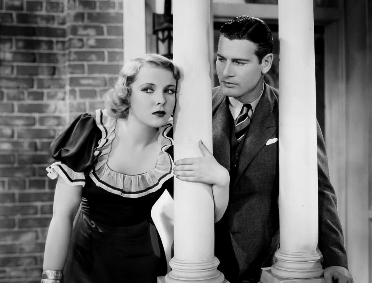 In “Ready,” Ida plays a runaway girl visiting her aunt in a small town but the locals think she’s a husband-stealing harlot and and subject her to snobby gossip. Richard Arlen (L) plays the newsman who falls for her but who also loves the good local story unfolding. More Ida (R):