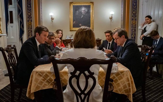 gaby_kantor's tweet photo. @JedediahBila Terry Tut@tut5150
·This is Chris Wallace sitting with Nancy Pelosi and the other media liars right before the State of the Union Address. What message were they coordinating? What message came out @FoxNews? https://t.co/zOaXgDEwiN