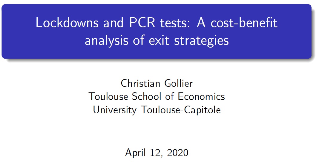 1/7 To characterize a rational exit strategy to  #lockdown , we must combine epidemiology with economics.I am not an epidemiologist, just an economist. Moreover, our date to test our models are very reliable. Beware!Here is my model:  https://www.tse-fr.eu/publications/lockdowns-and-pcr-tests-cost-benefit-analysis-exit-strategies