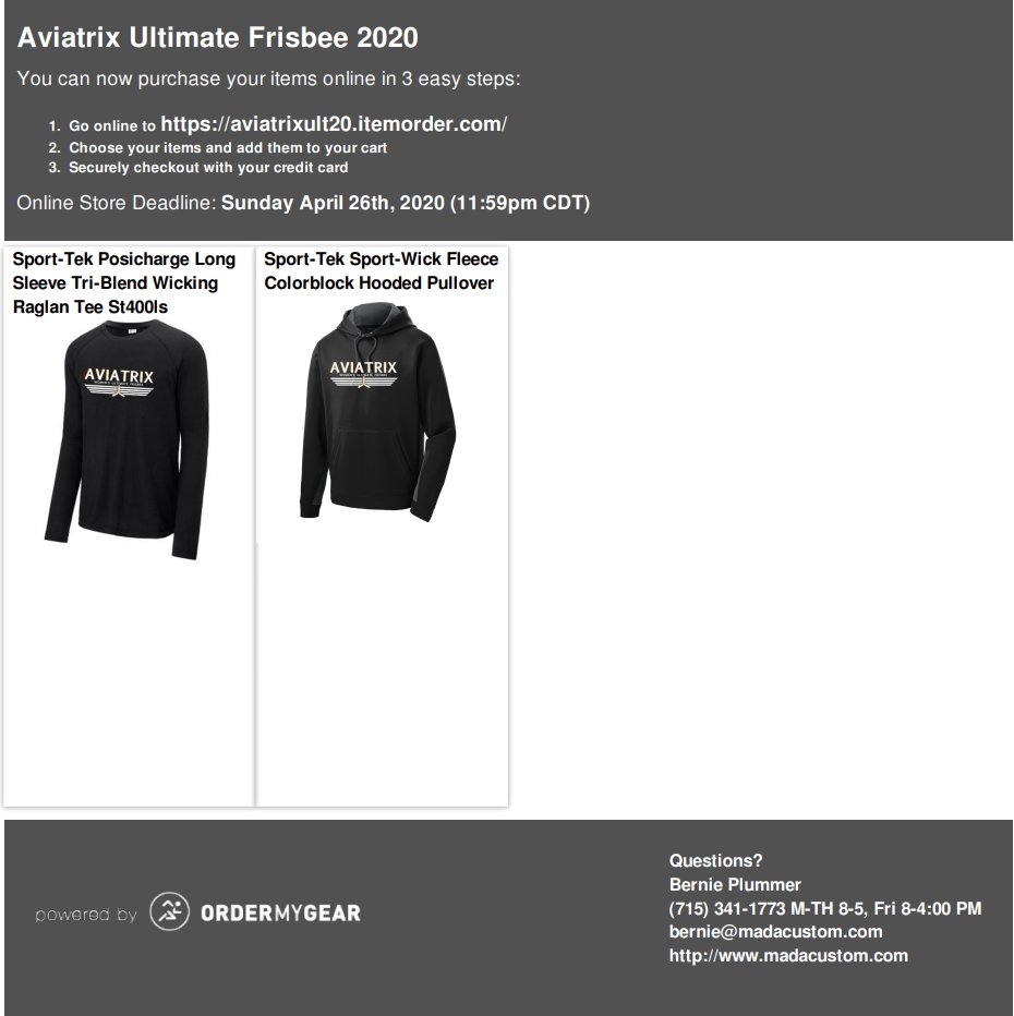Aviatrix Ultimate Frisbee tweet media
