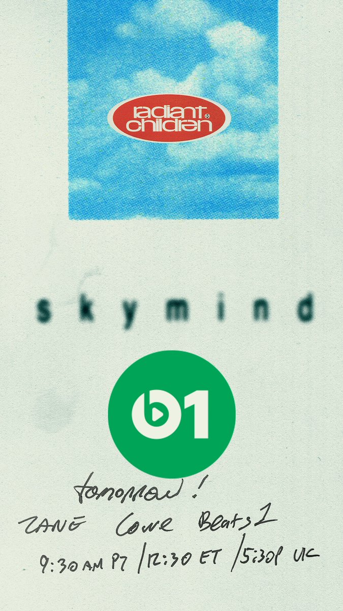sky mind on <a href="/zanelowe/">Zane Lowe</a> <a href="/Beats1/">Beats 1</a> tomorrow!! 9:30a pt / 12:30p et / 5:30p uk --&gt; apple.co/zane