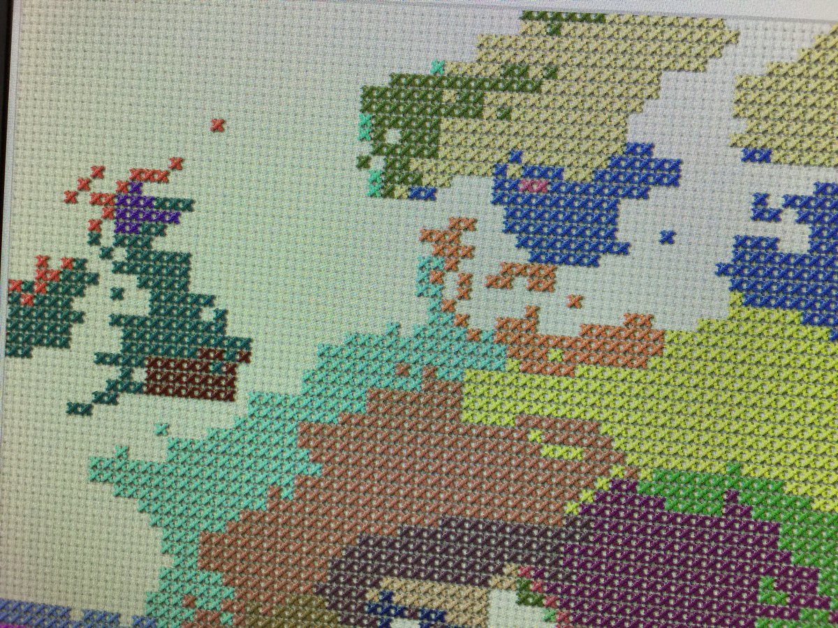 Because making touchable looking maps is fun, I’m working on a cross-stitch style for  @ArcGISPro